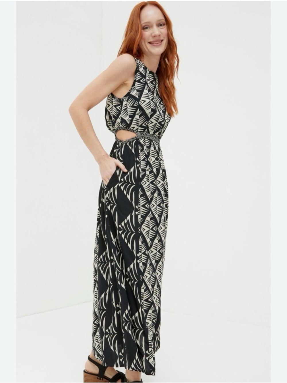 Fat Face Harrie Geo Cutout Beach Maxi Dress